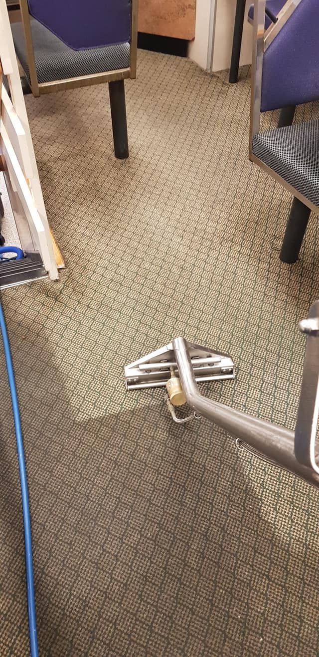 Before and after carpet cleaning